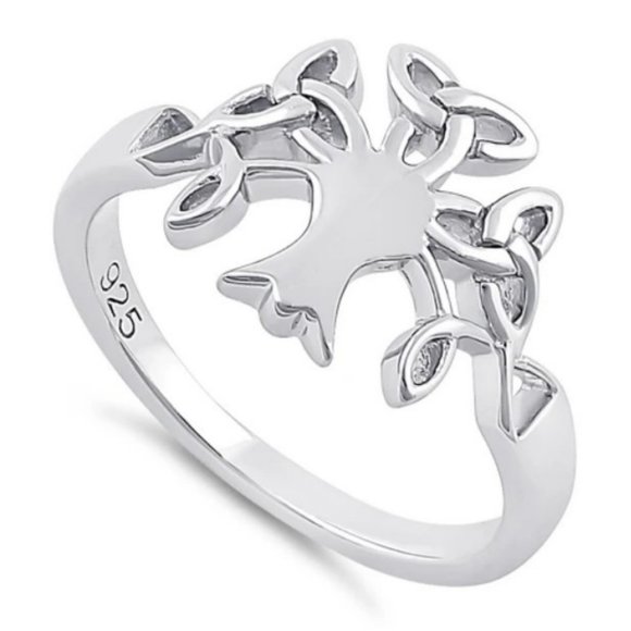 925 STERLING SILVER Celtic Endless Knot Tree Of Life Ring - Picture 14 of 14